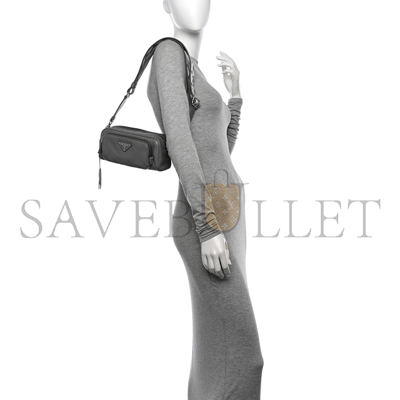 Pra*a nappa antique shoulder bag multi pocket grey 1bh198 (22*10.5*7cm)